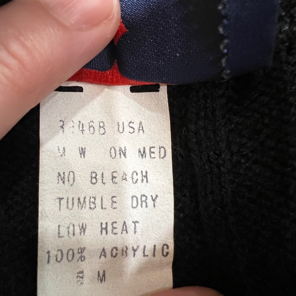 Vintage Bare Traps Black Ribbed Sweater Vest Mock Neck Dark Academia M - Picture 8 of 8